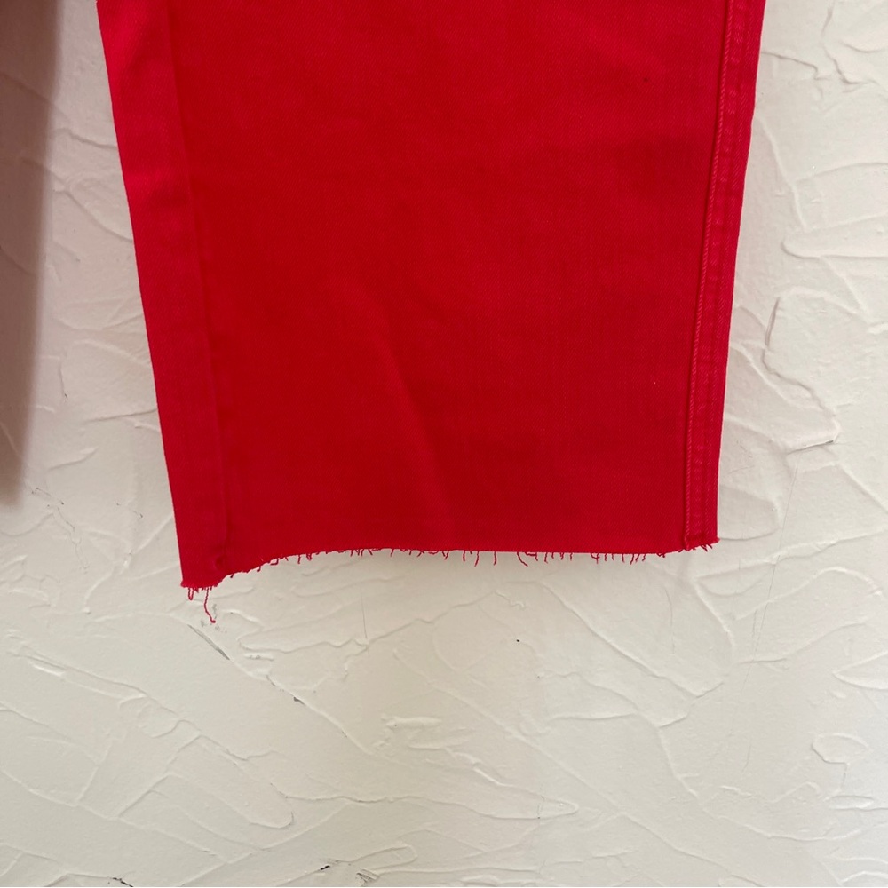 Judy Blue High-Rise Wide Leg Crop Jeans in Vibrant Red - Picture 3 of 4